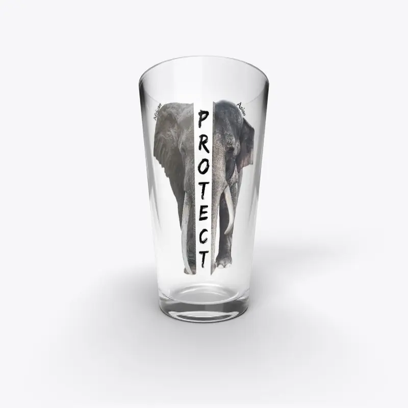 Protect Elephants Pint Glass